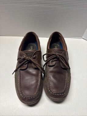 Sperry TopSider Men's Tarpon 2-Eye Leather Boat Memory Foam Brown Size 10M
